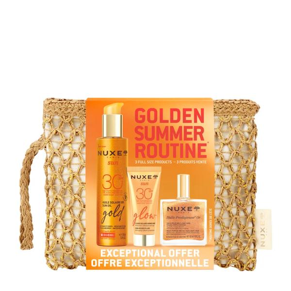 Nuxe Sun Trousse Summer Routine Dorata Cofanetto Viaggio Beauty Routine Completa