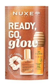 Nuxe Glow On The Go Reve De Miel Gloss Soin Levres Au + 1 Huile Prodigieuse Or pz Set