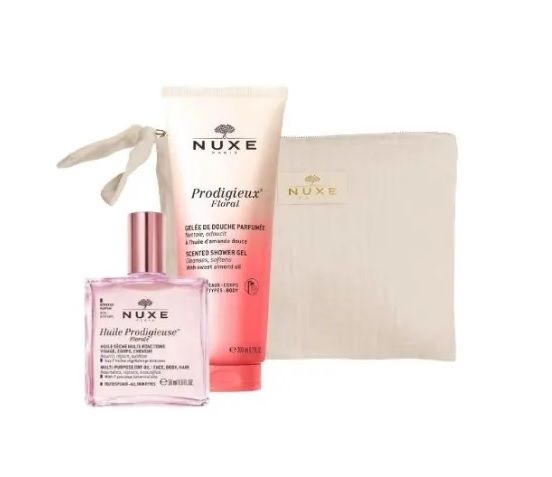 Nuxe Iconic Body Ritual Pochette Con Huile Prodigieuse Florale 50ml + Gel Doccia Profumato 200ml