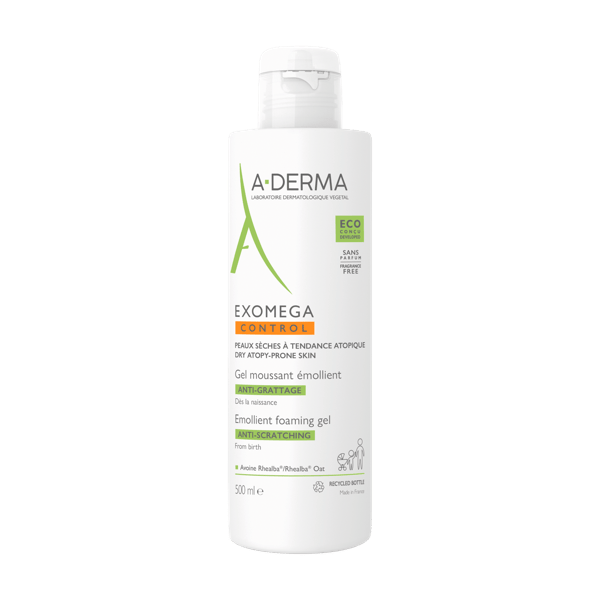 A-Derma Exomega Control Gel Detergente Emolliente Per Pelle Secca e a Tendenza Atopica 500 ml
