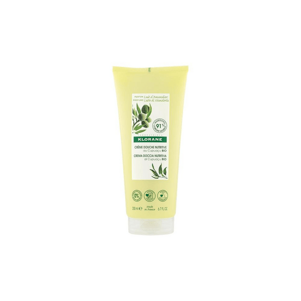Klorane Crema Doccia Ricca Detergente e Lenitiva al Latte Di Mandorla con Burro Di Cupuacu BIO 200 ml
