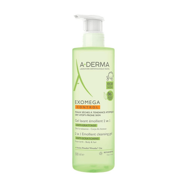 A-Derma Exomega Control Gel 2in1 Per Pelle Secca e a Tendenza Atopica 500 ml