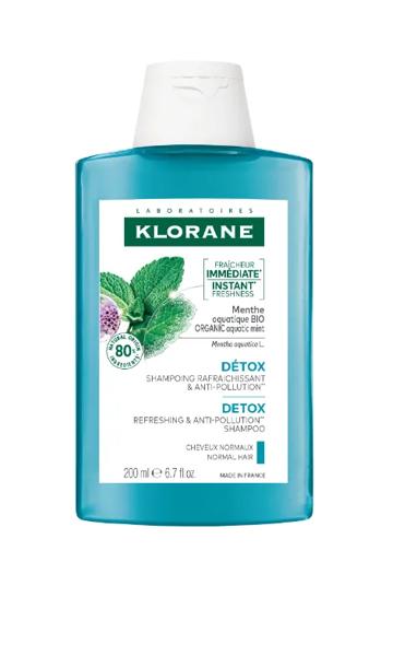 Klorane Shampoo alla Menta Acquatica Bio Anti-inquinamento e Detox 200 ml