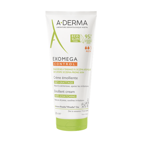 A-Derma Exomega Control Crema Emolliente Sterile Anti-grattage Per Pelle Secca o a Tendenza Atopica 200 ml