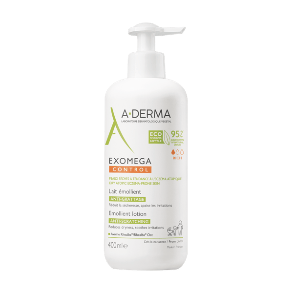 A-Derma Exomega Control Latte Emolliente Anti-grattage Per Pelle Secca o a Tendenza Atopica 400 ml