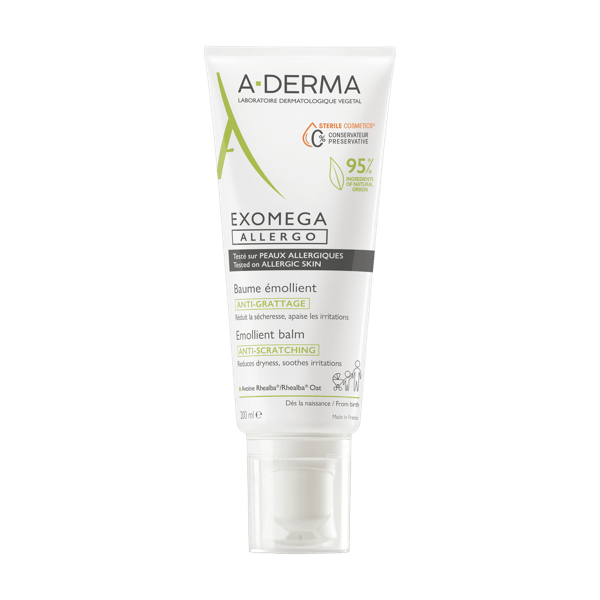 A-Derma Exomega Allergo Balsamo Emolliente Anti-grattage Per Pelle Secca e a Tendenza Atopica 200 ml