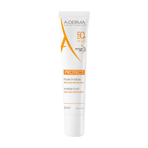 A-Derma Protect Fluido Invisibile SPF 50+ Protezione Viso 40 ml