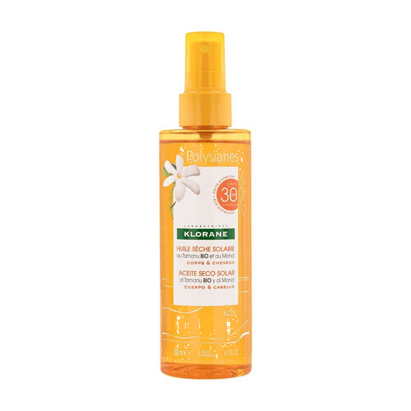 Klorane Polysianes Olio Secco Solare SPF 30 Corpo e Capelli 200 ml