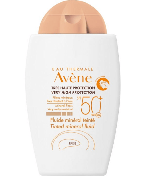 Eau Thermale Avene Solare Fluido Minerale Colorato SPF 50+ Protezione Viso e Collo 40 ml