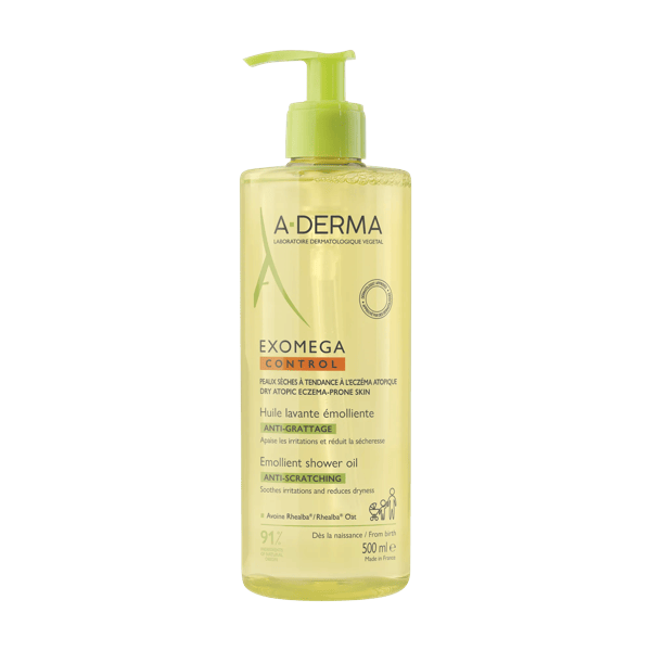 A-Derma Exomega Control Olio Lavante Emolliente 500 ml Anti-grattage Per Pelle Secca e a Tendenza Atopica