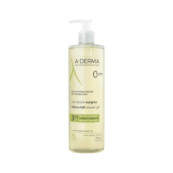A-Derma Surgras Doccia Gel ad Azione Protettiva e Lenitiva per Pelle Secca 750 ml