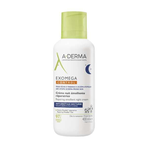 A-Derma Exomega Control Crema Notte Anti-Prurito e Riparatrice 400 ml