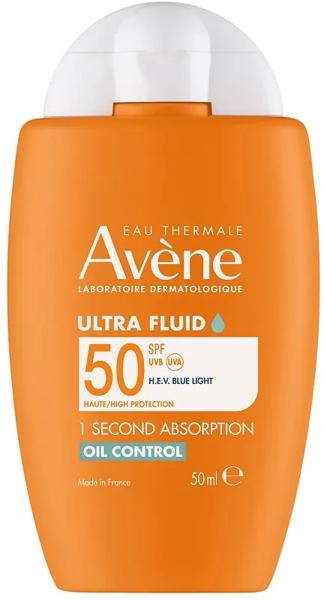 Eau Thermale Avène Ultra Fluid SPF 50 50 ml Protezione Solare Effetto Opacizzante
