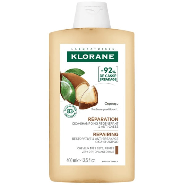 Klorane Repairing 400 ml Shampoo Bio Ristrutturante e Anti-Rottura al Cupuaçu