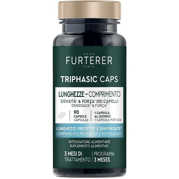 René Furterer Triphasic Caps Lunghezze Integratore per Ripristinare la Bellezza dei Capelli 90 Capsule