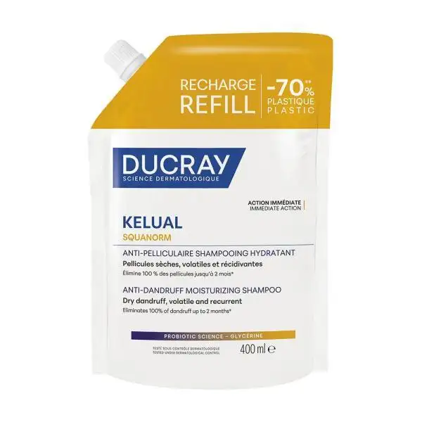 Kelual Squanorm Shampoo Forfora Secca Ecoricarica, 400 ml