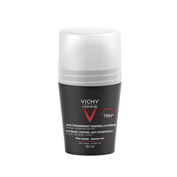 Vichy Homme Deodorante Roll-On 72H Pelli Sensibili Anti-Traspirante 50ml