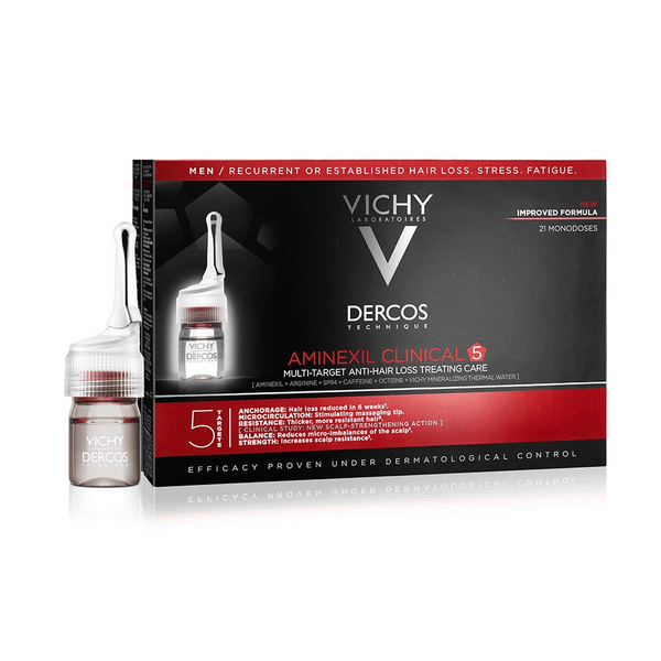 Vichy Dercos Aminexil Intensive 5 Uomo Trattamento Anticaduta 21 Fiale x 6ml