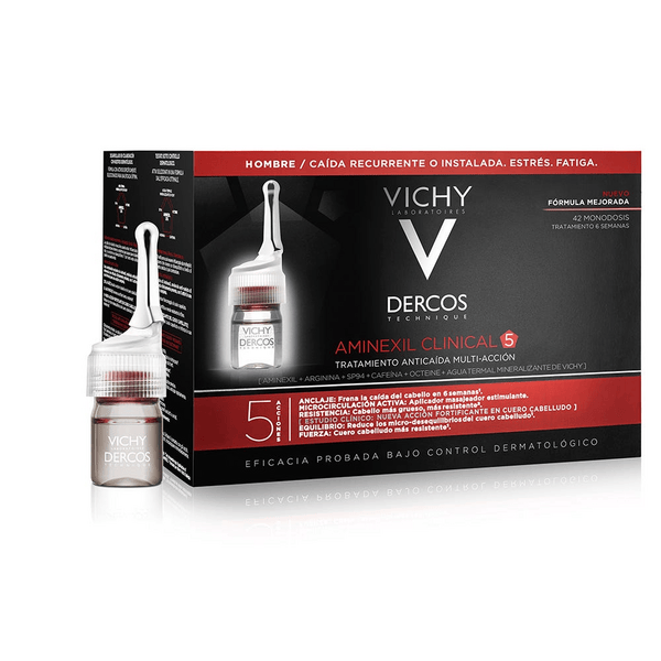Vichy Dercos Aminexil Intensive 5 Uomo Trattamento Anticaduta 42 Fiale