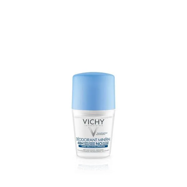 Vichy Deodorante Minerale Roll-On Pelle Sensibile Ipoallergenico 48h Senza Alluminio