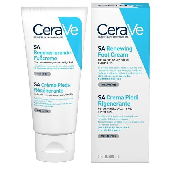 Cerave Crema Piedi Rigenerante Idratante Esfoliante Pelle Secca e Screpolata 88ml
