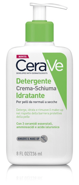 Cerave Detergente Crema Schiuma Idratante Pelli Normali/Secche Senza Profumo 236ml