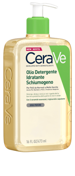 Cerave Olio Detergente Idratante Schiumogeno Viso Corpo Pelli Atopiche 473ml