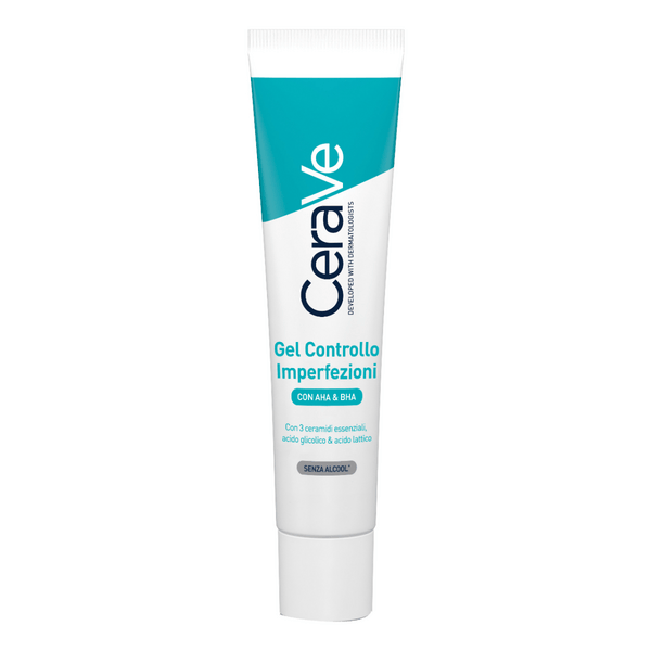 Cerave Gel Controllo Imperfezioni Viso con Aha e Bha per Pelle Acneica 40ml