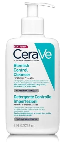 Cerave Detergente Viso Anti Imperfezioni con Acido Salicilico Pelle Grassa e Punti Neri 236 ml