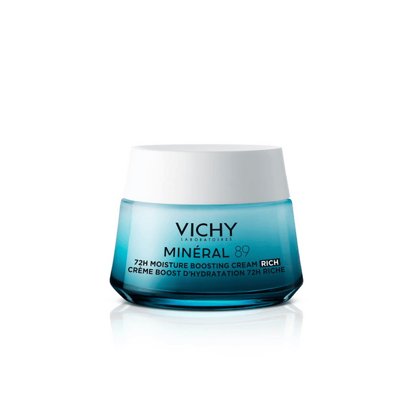 Vichy Minéral 89 Crema Viso Ricca Idratazione e Luminosità per Tutti i Tipi di Pelle