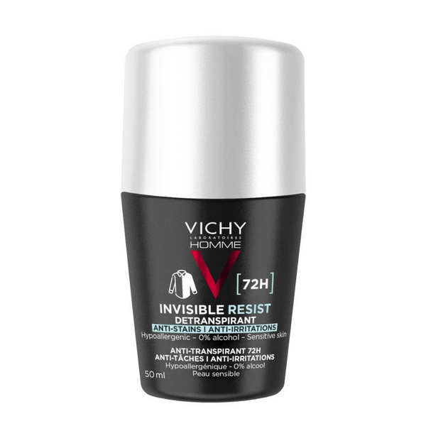 Vichy Uomo Invisible Resist 72H Deodorante Roll-On Antitraspirante Pelle Sensibile 50ml