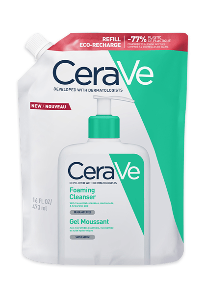 Cerave Schiuma Detergente Viso e Corpo 473 ml REFILL Per Pelle Normale e Grassa Con Ceramidi e Niacinamide