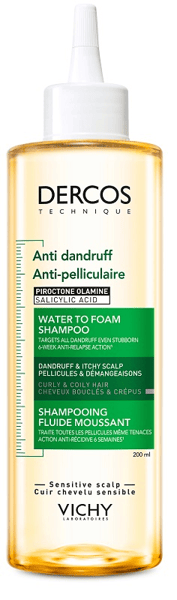 Vichy Dercos DT Shampoo Antiforfora Acqua Mousse Capelli Ricci e Crespi 200 ml