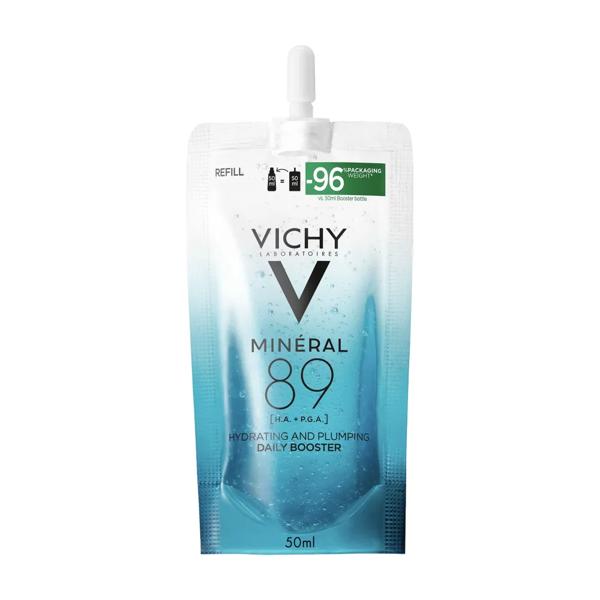 Vichy Mineral 89 Siero Viso Booster Quotidiano con Acido Ialuronico Eco Ricarica 50 ml