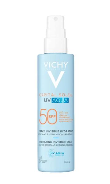 Vichy Capital Soleil UV Aqua Spray SPF50 200 ml Corpo Idratante Protezione Solare Invisibile