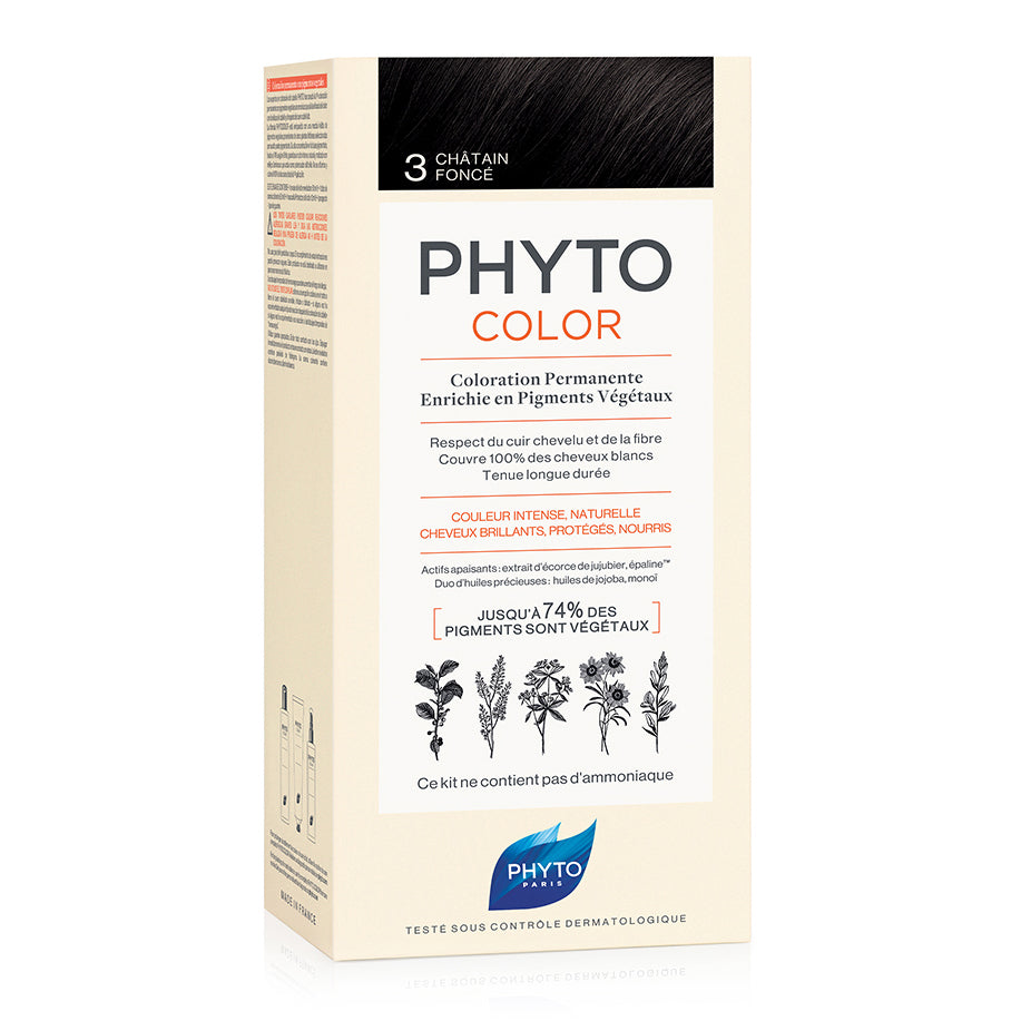 Phyto Phytocolor | Tinta Senza Ammoniaca Castano Scuro 3 | 1 Kit