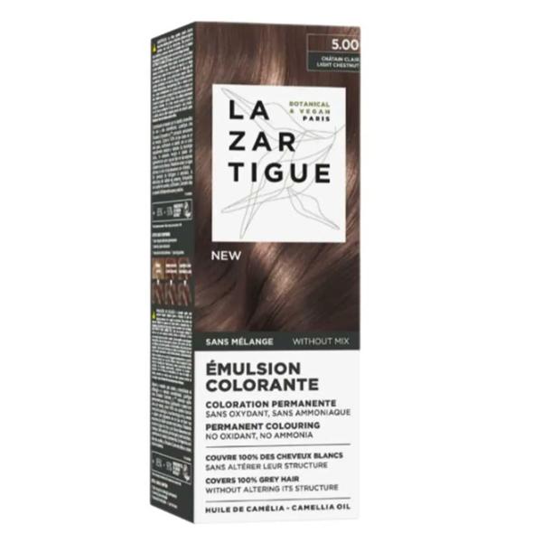 Lazartigue Emulsione Colorante 5.00 Castano Chiaro Tintura Permanente per Capelli 60 ml