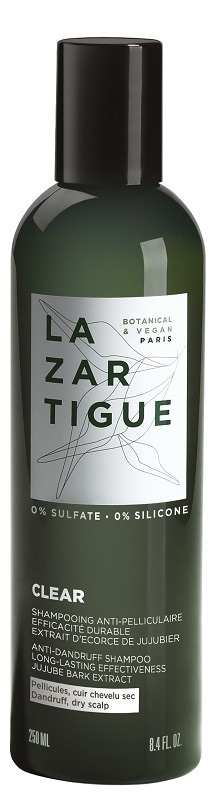 Lazartigue Clear Shampoo Antiforfora Idratante Cuoio Capelluto Secco, 250 ml