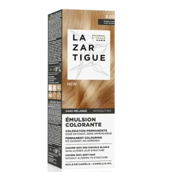 Lazartigue Emulsione Colorante 8.00 Biondo Chiaro Colorazione Permanente per Capelli 60 ml