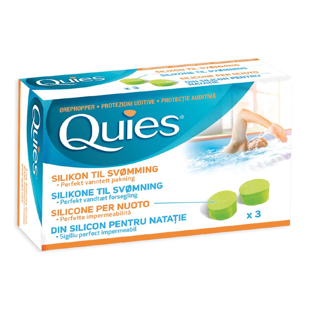 Quies Tappo Auricolare in Silicone per Nuoto, 3 Paia