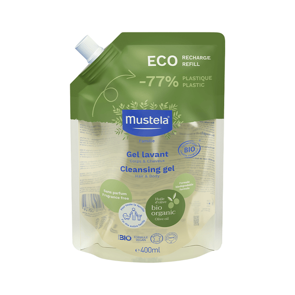 Mustela Gel Detergente Bio Senza Profumo 400 ml REFILL Corpo e Capelli