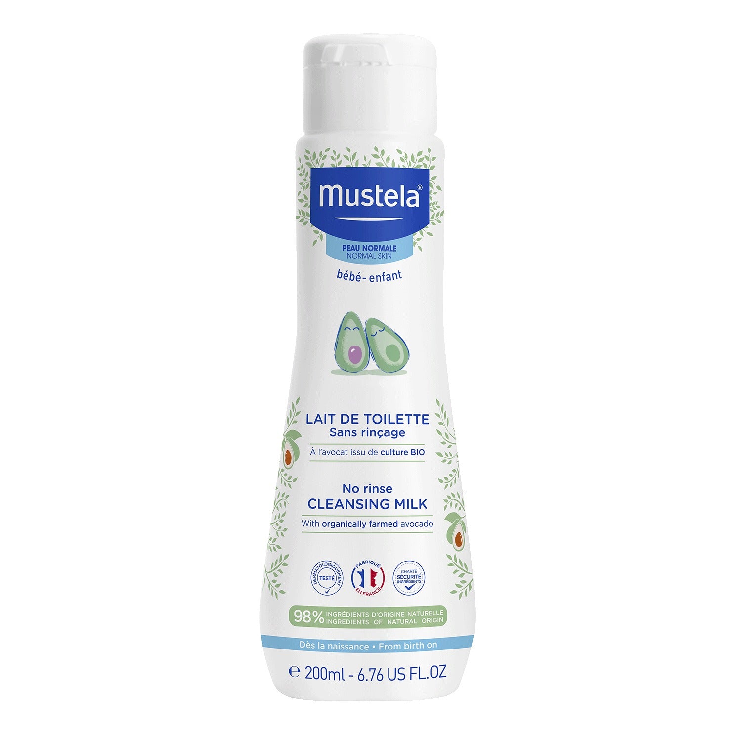 Mustela Latte Di Toilette Idratante Purificante Per Viso E Area Pannolino Senza Risciacquo 200ml