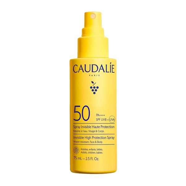 Caudalie Vinosun Protect Spray Solare Invisibile SPF50 da 75 ml per Viso e Corpo