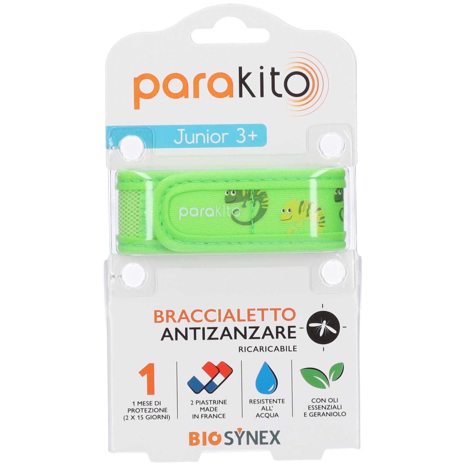 Parakito Bracciale Antizanzare Ricaricabile Junior Camaleonte 1 pz
