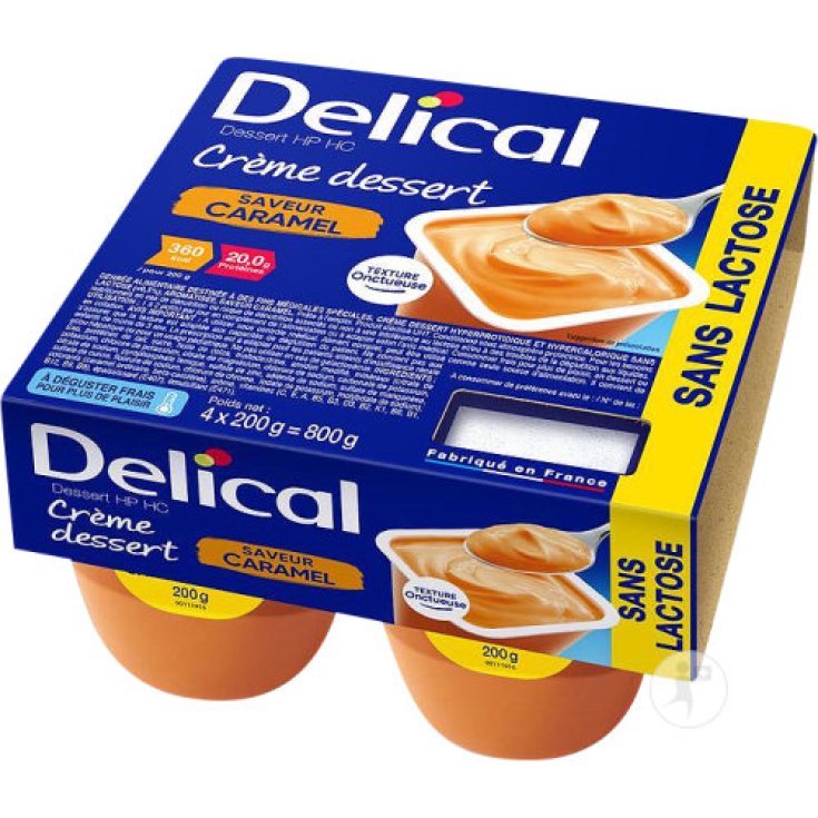 Delical Crema Dessert Caramello Alimento A Fini Medici Speciali 4 X 125 Grammi