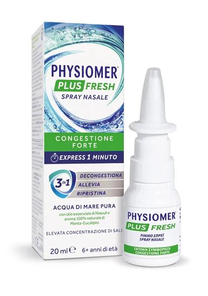 Physiomer Plus Fresh Spray Nasale Decongestionante Con Acqua di Mare 20 ml