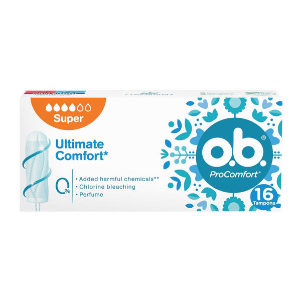 O.B. Assorbenti Interni ProComfort Super Plus Flusso Molto Intenso 16 Pezzi