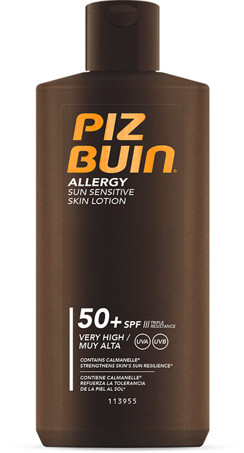 Piz Buin Allergy Lotion SPF50+ | FEVERFEW Tripla Resistenza Corpo Sensibile 200 ml