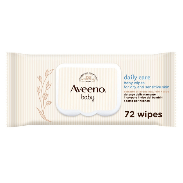 Aveeno Baby Daily Care Salviette Umidificate Neonato e Bambino 72 Pezzi