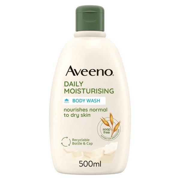 Aveeno Daily Moisturising Detergente Corpo 500 ml Bagnoschiuma Per Pelli da Normali a Secche